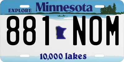 MN license plate 881NOM