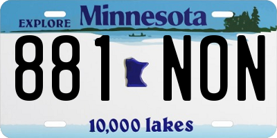 MN license plate 881NON