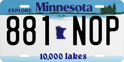 MN license plate 881NOP
