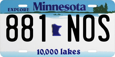 MN license plate 881NOS