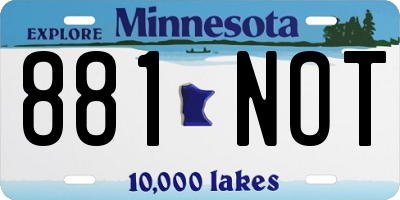 MN license plate 881NOT