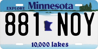 MN license plate 881NOY
