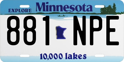 MN license plate 881NPE