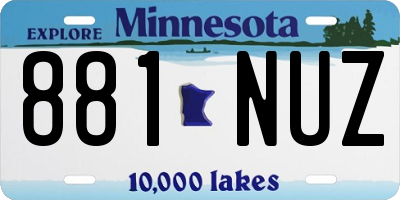 MN license plate 881NUZ