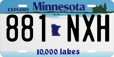 MN license plate 881NXH