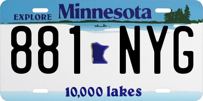 MN license plate 881NYG