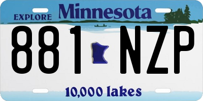 MN license plate 881NZP