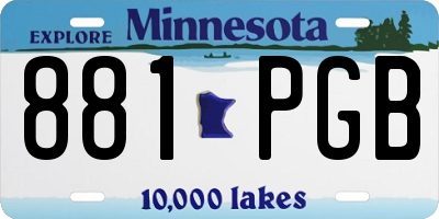 MN license plate 881PGB