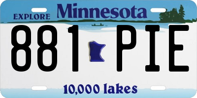 MN license plate 881PIE
