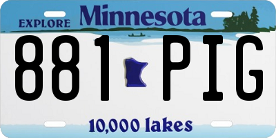 MN license plate 881PIG