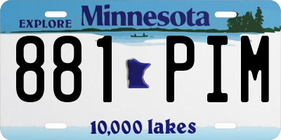 MN license plate 881PIM