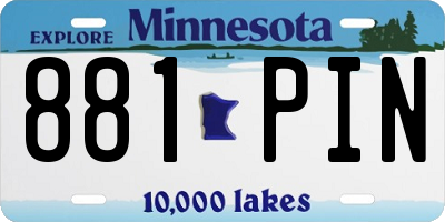 MN license plate 881PIN