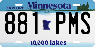 MN license plate 881PMS