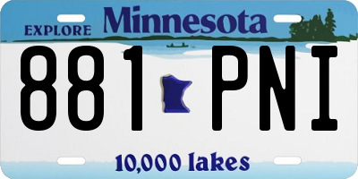 MN license plate 881PNI