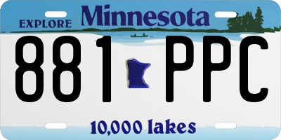 MN license plate 881PPC
