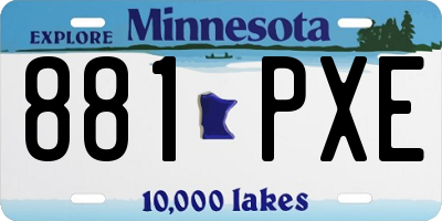 MN license plate 881PXE