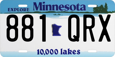 MN license plate 881QRX