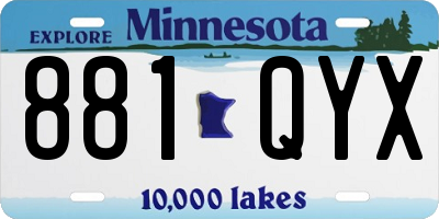 MN license plate 881QYX