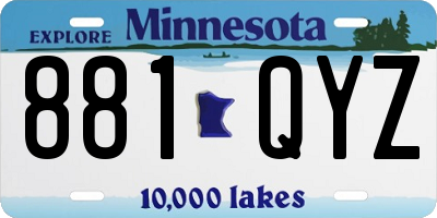 MN license plate 881QYZ