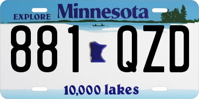 MN license plate 881QZD
