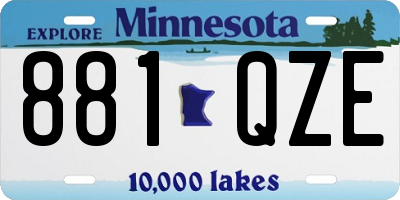 MN license plate 881QZE