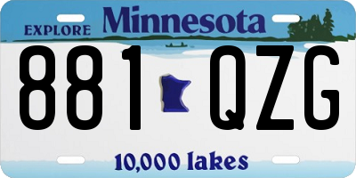 MN license plate 881QZG