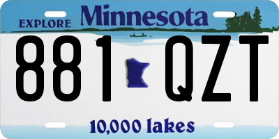 MN license plate 881QZT