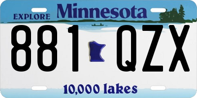 MN license plate 881QZX