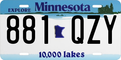 MN license plate 881QZY