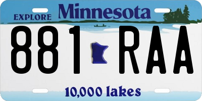 MN license plate 881RAA