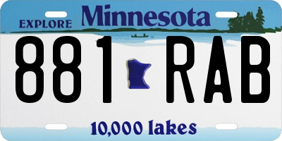 MN license plate 881RAB