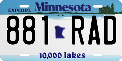 MN license plate 881RAD