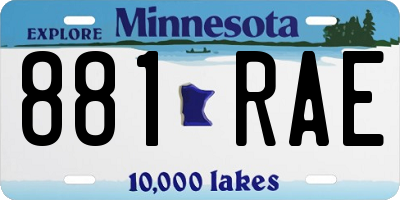 MN license plate 881RAE