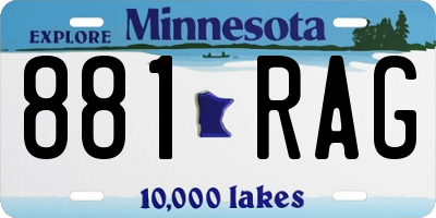 MN license plate 881RAG