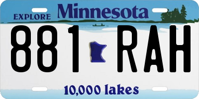 MN license plate 881RAH