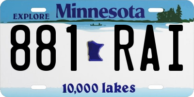 MN license plate 881RAI