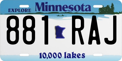 MN license plate 881RAJ