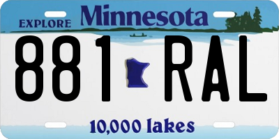 MN license plate 881RAL