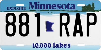 MN license plate 881RAP