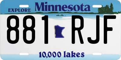 MN license plate 881RJF