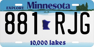 MN license plate 881RJG