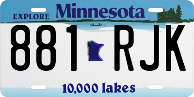 MN license plate 881RJK