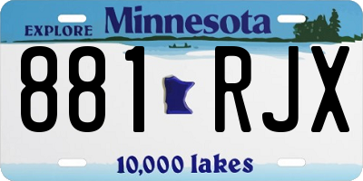 MN license plate 881RJX