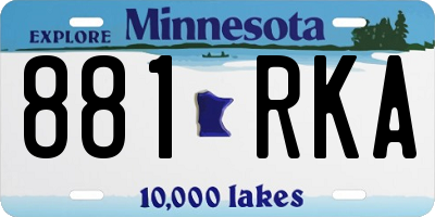 MN license plate 881RKA