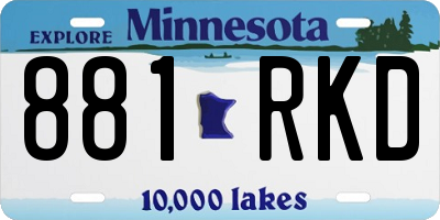 MN license plate 881RKD