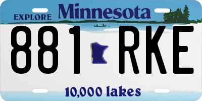 MN license plate 881RKE