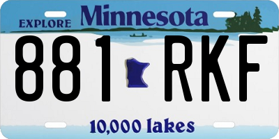 MN license plate 881RKF