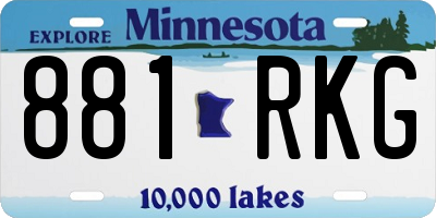 MN license plate 881RKG