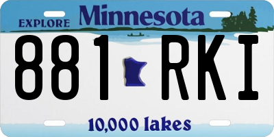 MN license plate 881RKI