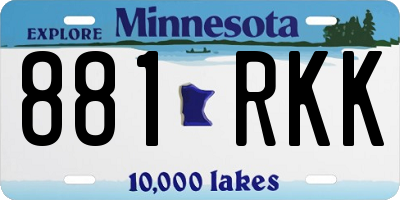 MN license plate 881RKK